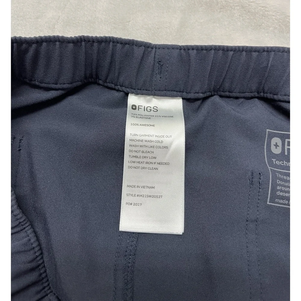 Figs Scrubs Pants Adult  2XL Tall Navy Straight Leg Cargo Technical Collection
